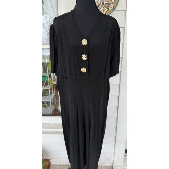 None Dresses & Skirts - Antique 30's Black Rayon Maternity Dress AS IS TLC Size L